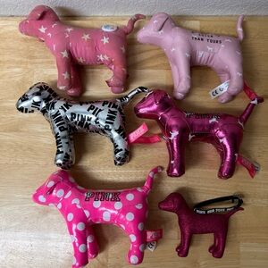 Victoria's Secret PINK Dog Plush Set plus Christmas ornament